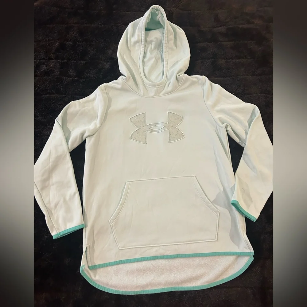 Under Armour Youth Hoodie YXL | Light Blue / Pale Green | Loose Fit Pullover